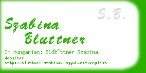 szabina bluttner business card